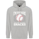 Baseball Im Just Here for the Snacks Mens 80% Cotton Hoodie Sports Grey