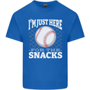 Baseball Im Just Here for the Snacks Mens Cotton T-Shirt Tee Top Royal Blue