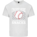 Baseball Im Just Here for the Snacks Mens Cotton T-Shirt Tee Top White