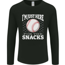 Baseball Im Just Here for the Snacks Mens Long Sleeve T-Shirt Black
