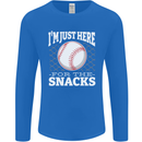Baseball Im Just Here for the Snacks Mens Long Sleeve T-Shirt Royal Blue