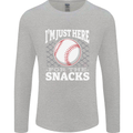 Baseball Im Just Here for the Snacks Mens Long Sleeve T-Shirt Sports Grey
