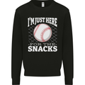 Baseball Im Just Here for the Snacks Mens Sweatshirt Jumper Black