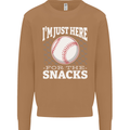 Baseball Im Just Here for the Snacks Mens Sweatshirt Jumper Caramel Latte
