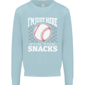 Baseball Im Just Here for the Snacks Mens Sweatshirt Jumper Light Blue