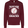 Baseball Im Just Here for the Snacks Mens Sweatshirt Jumper Maroon
