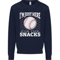 Baseball Im Just Here for the Snacks Mens Sweatshirt Jumper Navy Blue