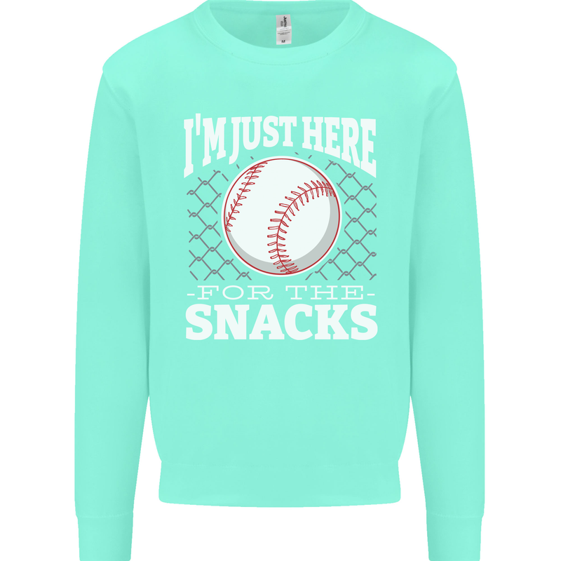 Baseball Im Just Here for the Snacks Mens Sweatshirt Jumper Peppermint