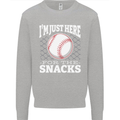 Baseball Im Just Here for the Snacks Mens Sweatshirt Jumper Sports Grey