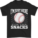 Baseball Im Just Here for the Snacks Mens T-Shirt 100% Cotton Black