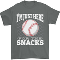 Baseball Im Just Here for the Snacks Mens T-Shirt 100% Cotton Charcoal