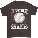 Baseball Im Just Here for the Snacks Mens T-Shirt 100% Cotton Dark Chocolate
