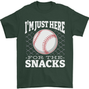 Baseball Im Just Here for the Snacks Mens T-Shirt 100% Cotton Forest Green
