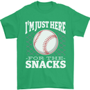 Baseball Im Just Here for the Snacks Mens T-Shirt 100% Cotton Irish Green