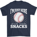 Baseball Im Just Here for the Snacks Mens T-Shirt 100% Cotton Navy Blue
