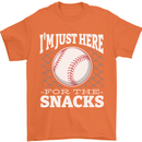 Baseball Im Just Here for the Snacks Mens T-Shirt 100% Cotton Orange