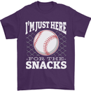 Baseball Im Just Here for the Snacks Mens T-Shirt 100% Cotton Purple