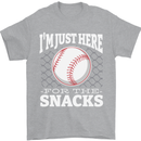 Baseball Im Just Here for the Snacks Mens T-Shirt 100% Cotton Sports Grey
