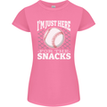 Baseball Im Just Here for the Snacks Womens Petite Cut T-Shirt Azalea