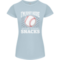 Baseball Im Just Here for the Snacks Womens Petite Cut T-Shirt Light Blue