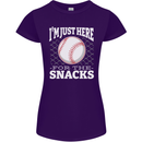 Baseball Im Just Here for the Snacks Womens Petite Cut T-Shirt Purple