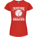 Baseball Im Just Here for the Snacks Womens Petite Cut T-Shirt Red