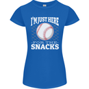 Baseball Im Just Here for the Snacks Womens Petite Cut T-Shirt Royal Blue