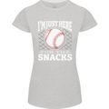 Baseball Im Just Here for the Snacks Womens Petite Cut T-Shirt Sports Grey