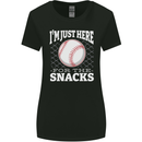 Baseball Im Just Here for the Snacks Womens Wider Cut T-Shirt Black