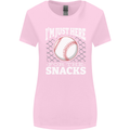 Baseball Im Just Here for the Snacks Womens Wider Cut T-Shirt Light Pink