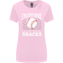 Baseball Im Just Here for the Snacks Womens Wider Cut T-Shirt Light Pink