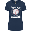 Baseball Im Just Here for the Snacks Womens Wider Cut T-Shirt Navy Blue