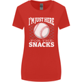 Baseball Im Just Here for the Snacks Womens Wider Cut T-Shirt Red