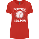 Baseball Im Just Here for the Snacks Womens Wider Cut T-Shirt Red