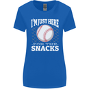 Baseball Im Just Here for the Snacks Womens Wider Cut T-Shirt Royal Blue