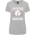 Baseball Im Just Here for the Snacks Womens Wider Cut T-Shirt Sports Grey