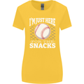 Baseball Im Just Here for the Snacks Womens Wider Cut T-Shirt Yellow
