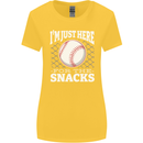 Baseball Im Just Here for the Snacks Womens Wider Cut T-Shirt Yellow