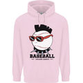 Baseball Punk Rocker Childrens Kids Hoodie Light Pink