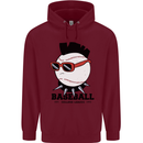 Baseball Punk Rocker Childrens Kids Hoodie Maroon