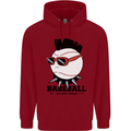 Baseball Punk Rocker Childrens Kids Hoodie Red