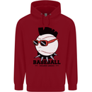 Baseball Punk Rocker Childrens Kids Hoodie Red