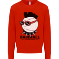 Baseball Punk Rocker Kids Sweatshirt Jumper Bright Red