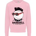 Baseball Punk Rocker Kids Sweatshirt Jumper Light Pink