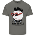 Baseball Punk Rocker Kids T-Shirt Childrens Charcoal
