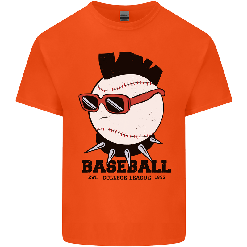 Baseball Punk Rocker Kids T-Shirt Childrens Orange