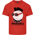 Baseball Punk Rocker Kids T-Shirt Childrens Red