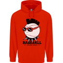 Baseball Punk Rocker Mens 80% Cotton Hoodie Bright Red