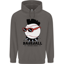 Baseball Punk Rocker Mens 80% Cotton Hoodie Charcoal