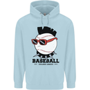 Baseball Punk Rocker Mens 80% Cotton Hoodie Light Blue